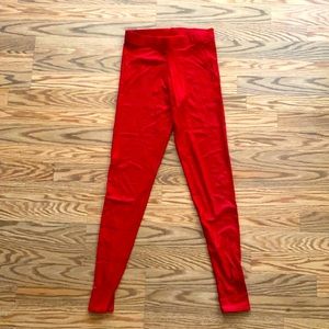 BlackMilk Matte Red Stirrup Leggings